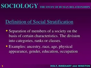 Definition of Social Stratification