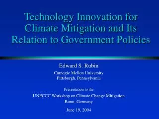 Technology Innovation for Climate Mitigation and Its Relation to Government Policies