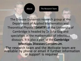 The Disease Dynamics research group at the Department of Applied Mathematics and