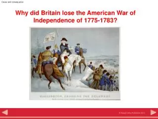 Why did Britain lose the American War of Independence of 1775-1783?