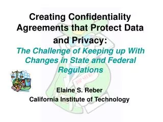 Elaine S. Reber California Institute of Technology