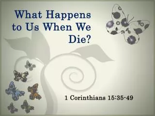 What Happens to Us When We Die?