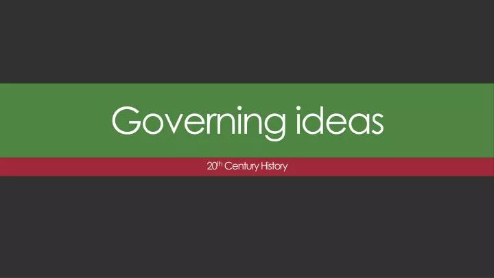 governing ideas