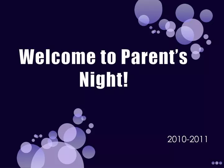 welcome to parent s night