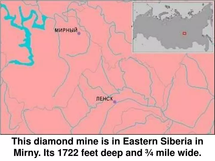 this diamond mine is in eastern siberia in mirny its 1722 feet deep and mile wide