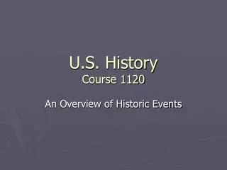 U.S. History Course 1120