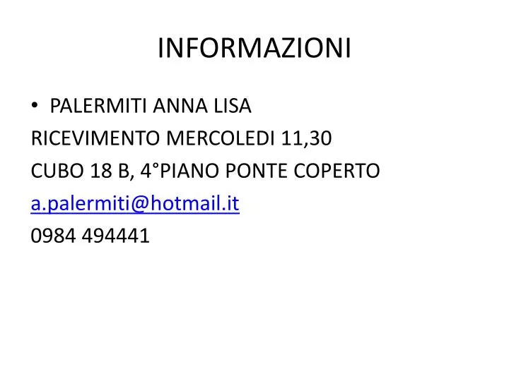 informazioni