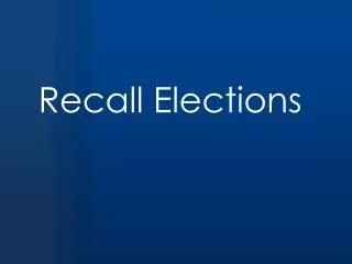 Recall Elections