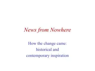 News from Nowhere