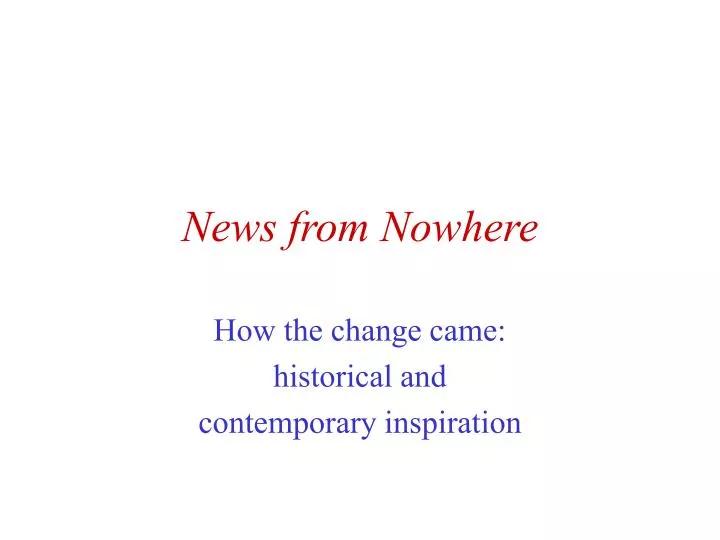 news from nowhere