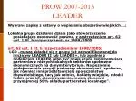 PROW 2007-2013 LEADER - slide 1