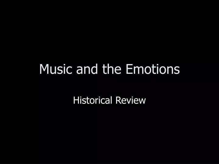 music and the emotions