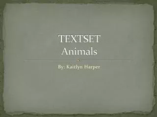 TEXTSET Animals
