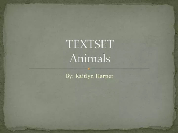 textset animals