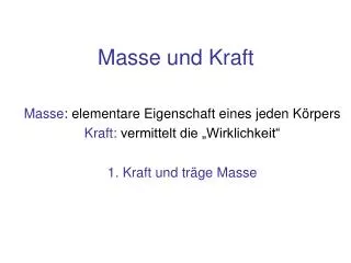 masse und kraft
