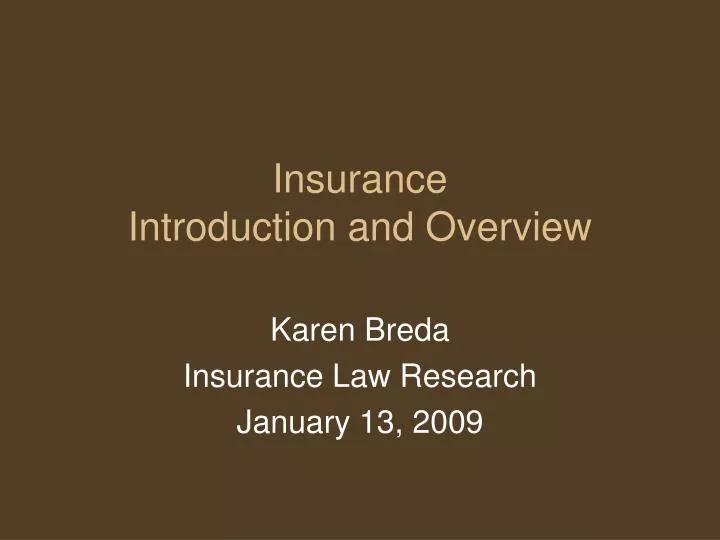 insurance introduction and overview