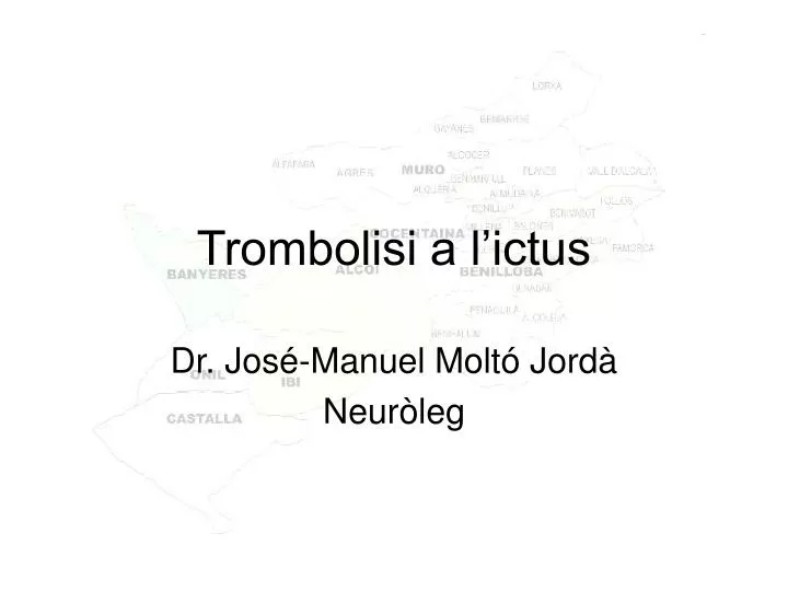 trombolisi a l ictus