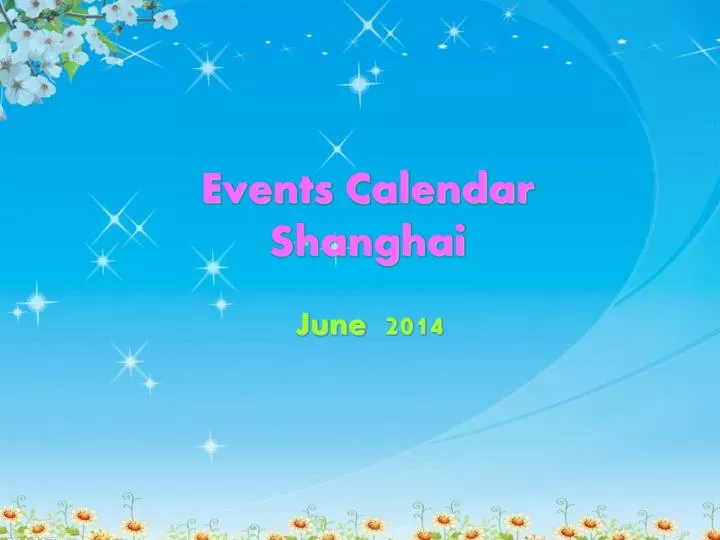 events calendar shanghai