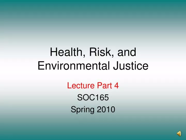 health risk and environmental justice