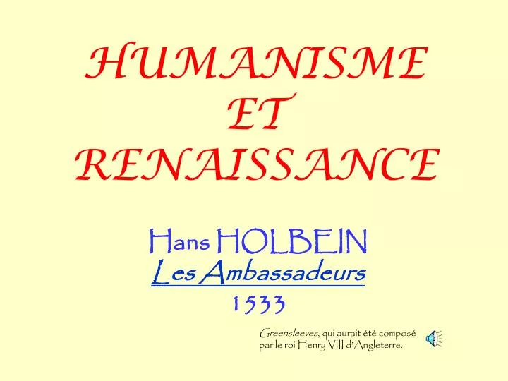humanisme et renaissance