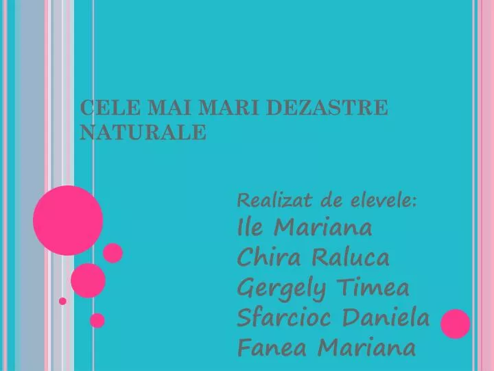 cele mai mari dezastre naturale