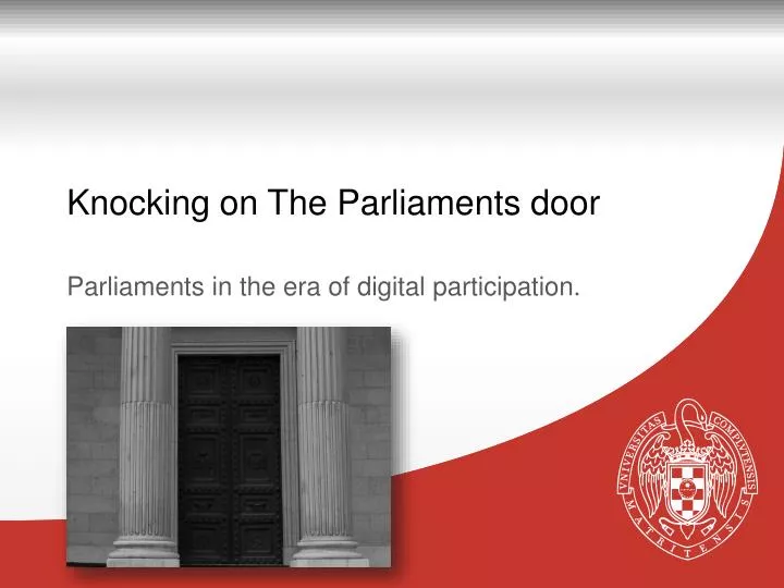 knocking on the parliaments door