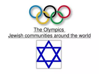The Olympics Jewish communities around the world