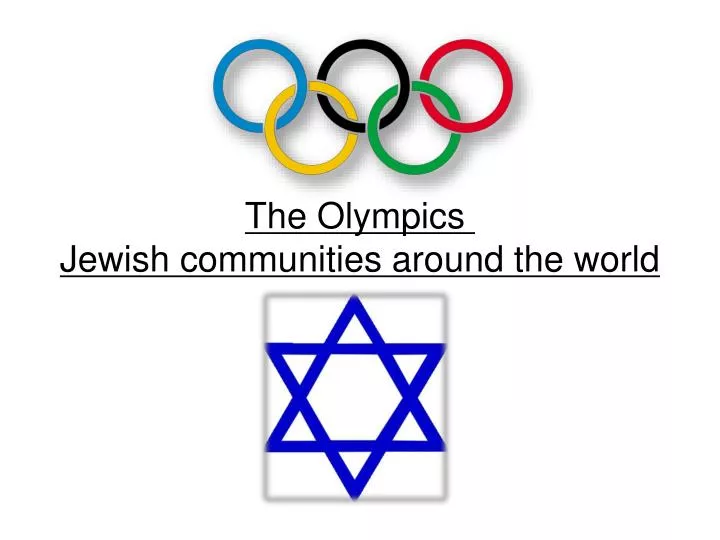 the olympics jewish communities around the world