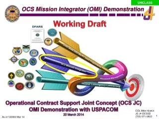 Operational Contract Support Joint Concept (OCS JC) OMI Demonstration with USPACOM 20 March 2014