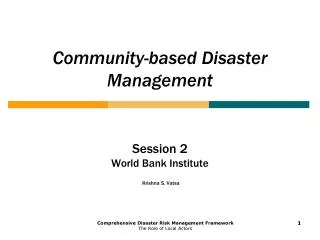 Community-based Disaster Management