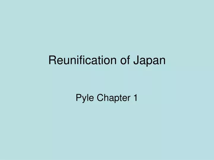 reunification of japan