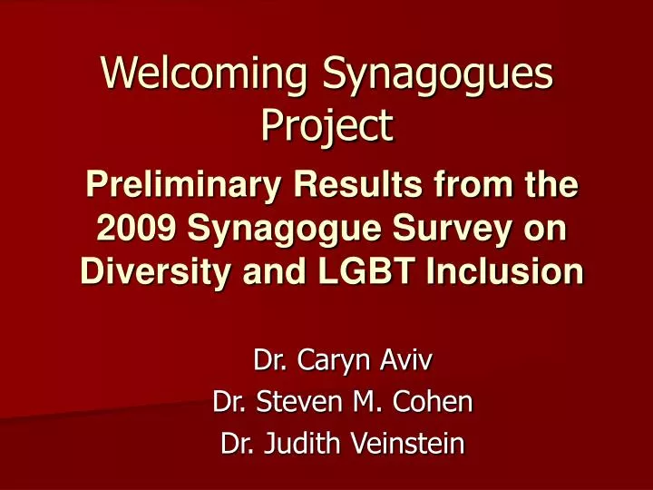 welcoming synagogues project