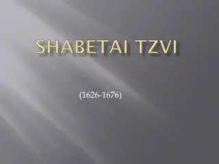 shabetai tzvi