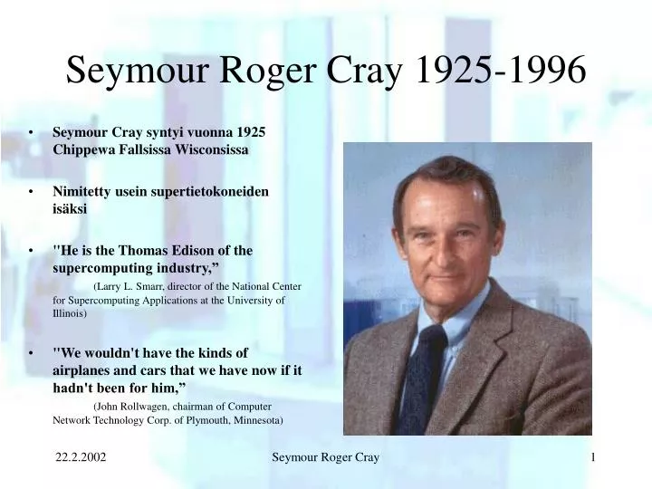 seymour roger cray 1925 1996