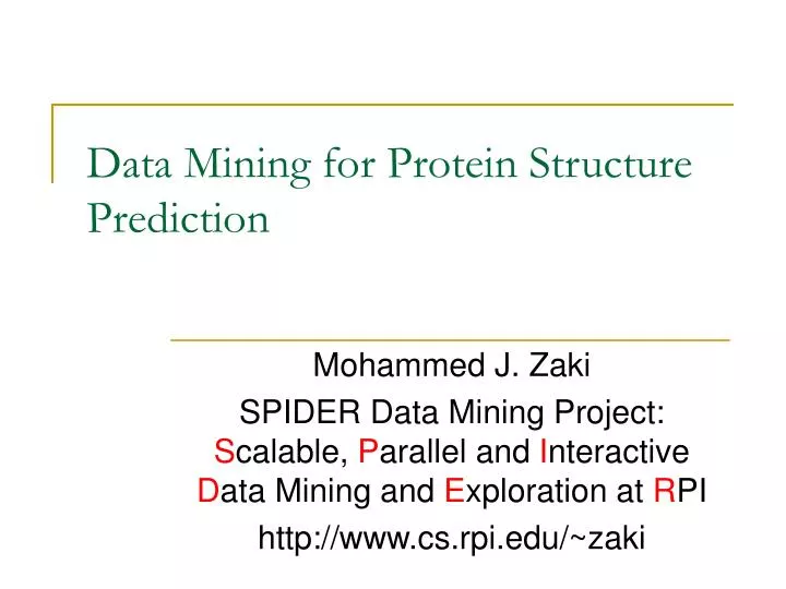 data mining for protein structure prediction