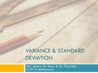 Variance &amp; standard deviation