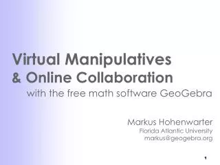 Virtual Manipulatives &amp; Online Collaboration