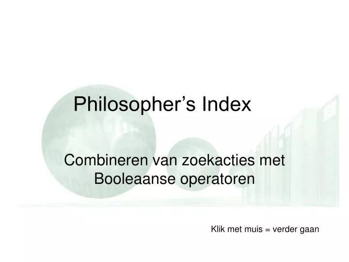 philosopher s index