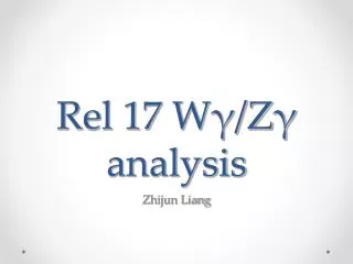 Rel 17 W?/Z? analysis