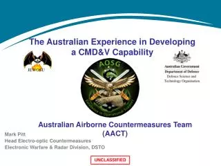 The Australian Experience in Developing a CMD&amp;V Capability