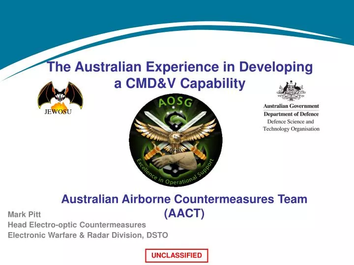 the australian experience in developing a cmd v capability