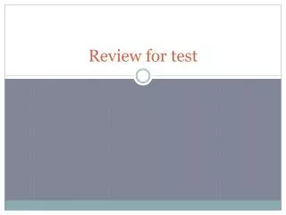 review for test