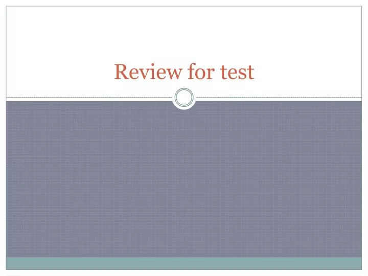 review for test