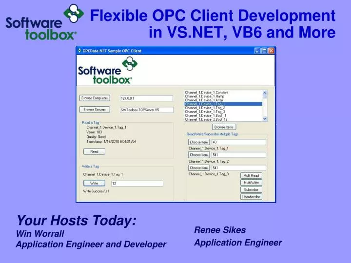 flexible opc client development in vs net vb6 and more