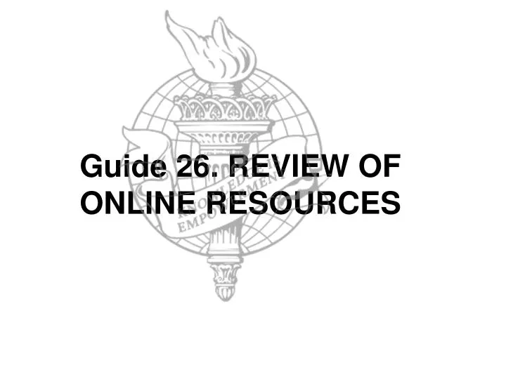 guide 26 review of online resources