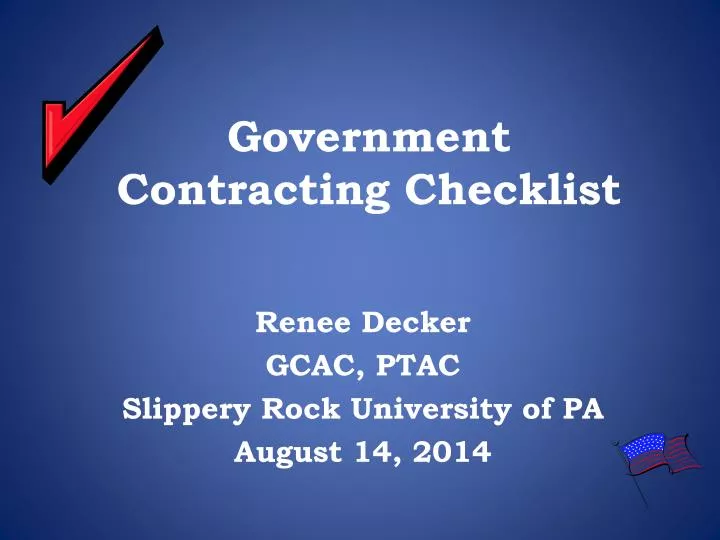 government contracting checklist