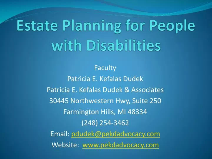 estate planning for people with disabilities