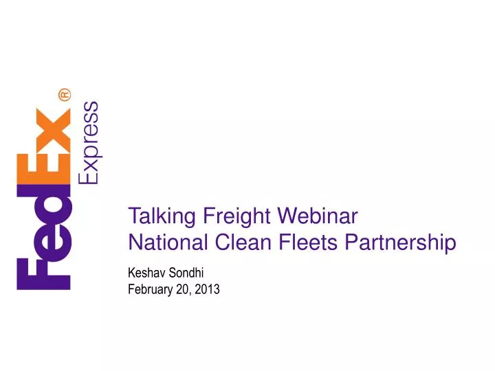 talking freight webinar national clean fleets partnership