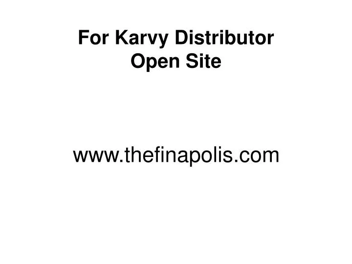 for karvy distributor open site