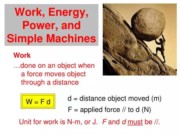 work energy power and simple machines